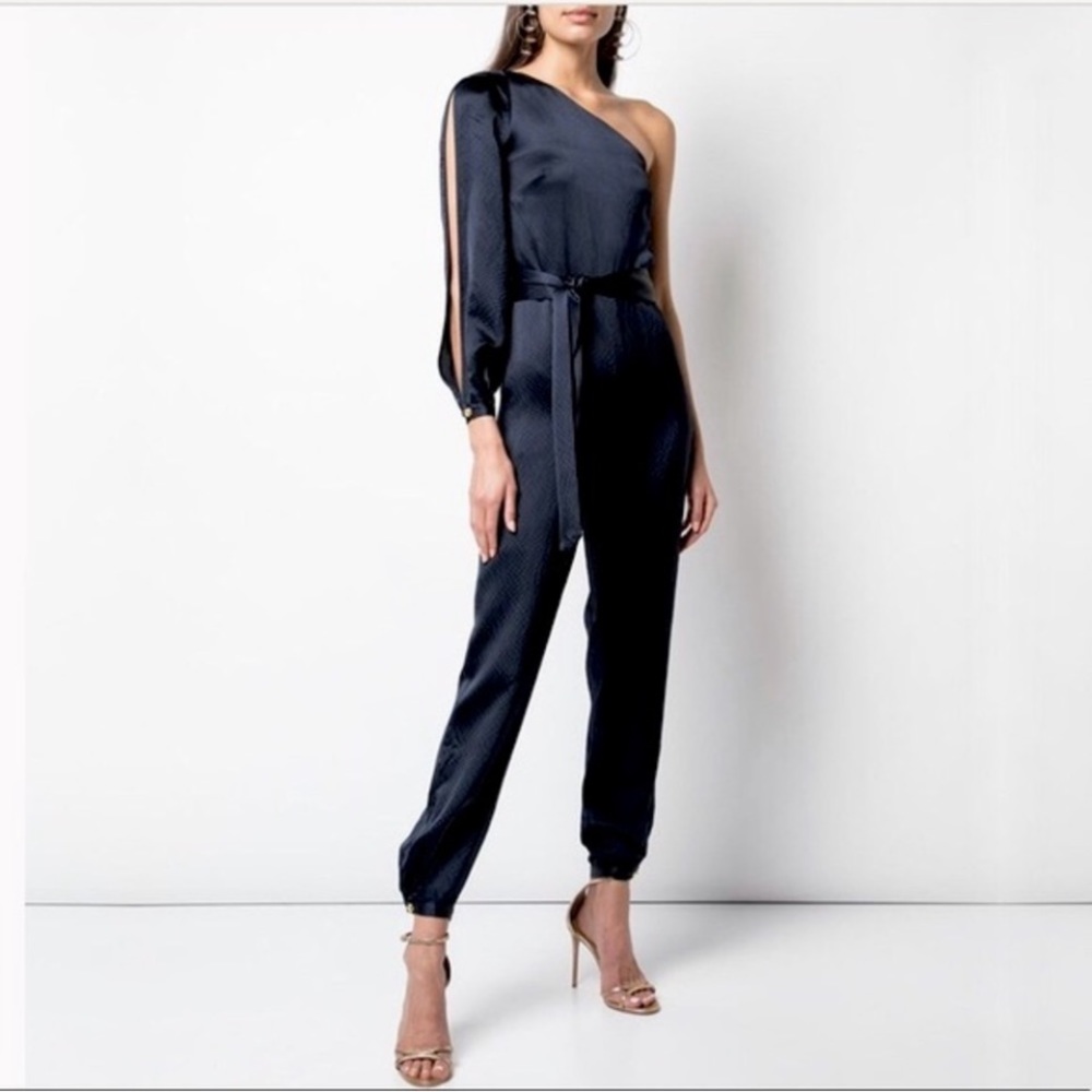 Haney Emerson One Shoulder Jumpsuit Black